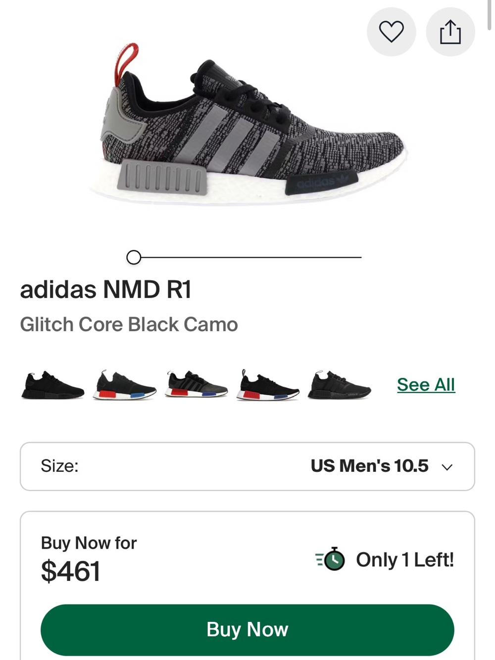 adidas NMD R1 Glitch Core Black Camo - Black & Gray